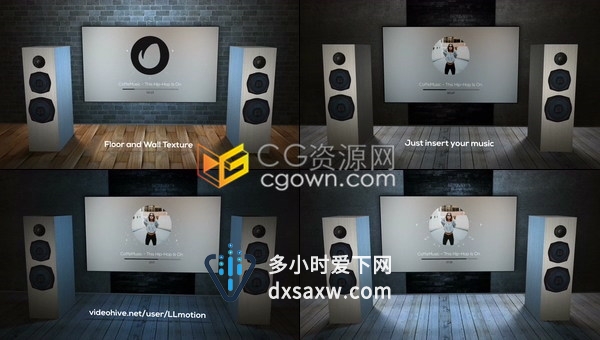 音频可视化三维音乐室宣传单曲专辑音乐节演唱会DJ乐队视频-AE模板下载
