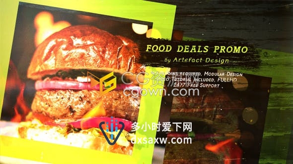 商店餐厅宣传片美食展示厨师作品介绍幻灯片-AE模板下载