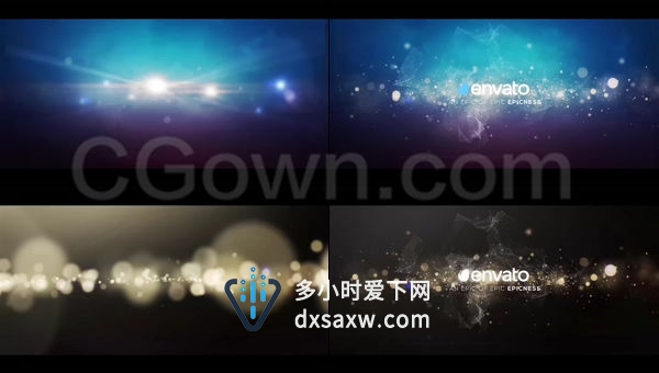 淡雅唯美粒子光效背景展示LOGO片头动画-AE模板下载