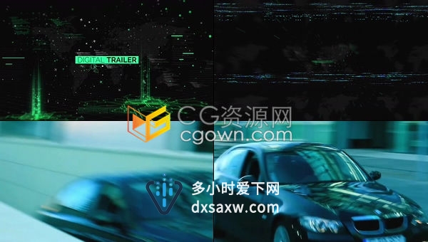 4K高科技科幻视觉元素效果互联网5G大数据预告片加密货币商业视频演示-AE模板