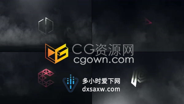 3D神秘烟雾粒子金属质感反射4k标志LOGO片头含音效-AE模板下载