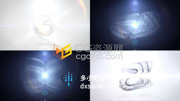 4个黑暗/明亮背景简约闪耀光效演绎LOGO标志片头-AE模板下载