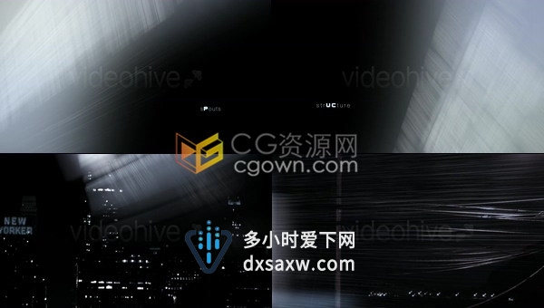 12种效果射线闪烁光束光效动画AE工程-AE模板下载