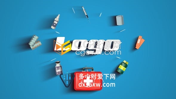 医疗方面宣传LOGO片头护理诊所保健健康药品效果视频动画-AE模板下载