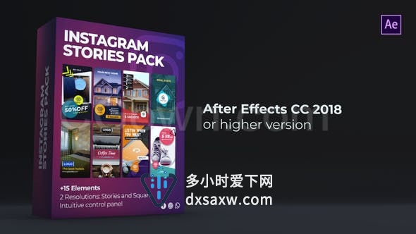 INS网络视频包装手机短视频宣传竖屏图文社交媒体推广小视频-AE模板下载