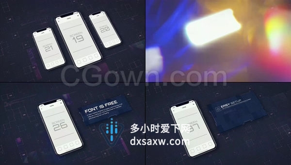 数字技术演示手机应用程序促销APP标题宣传广告视频-AE模板下载