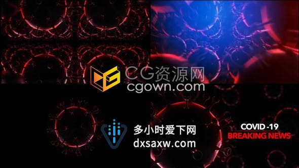 3D病毒细菌传播动画新型冠状病毒介绍医疗研究抗击疫情宣传片头-AE模板