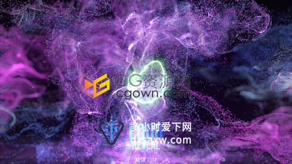 氖流体碰撞爆炸有机粒子揭示LOGO特效片头动画-AE模板下载