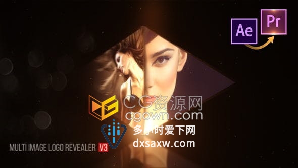 多图片翻转社交媒体商业广告宣传视频片头LOGO动画制作-AE与PR模板下载