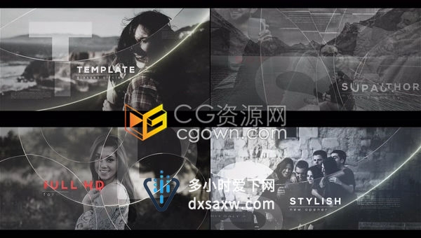 光视差玻璃圆图形遮罩效果幻灯片视频相册-AE模板