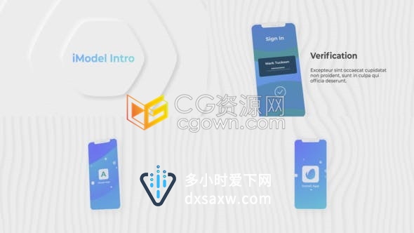 AE模板手机3D模型设计动画智能手机应用程序介绍公司技术演讲活动视频效果