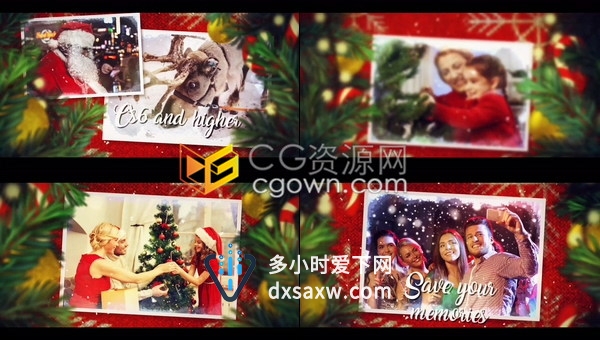 简单圣诞节视差幻灯片节日公司祝福视频相册-AE模板下载