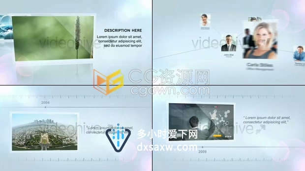 公司宣传视频明亮简约时间线介绍图文动画商务合作推广制作-AE模板下载
