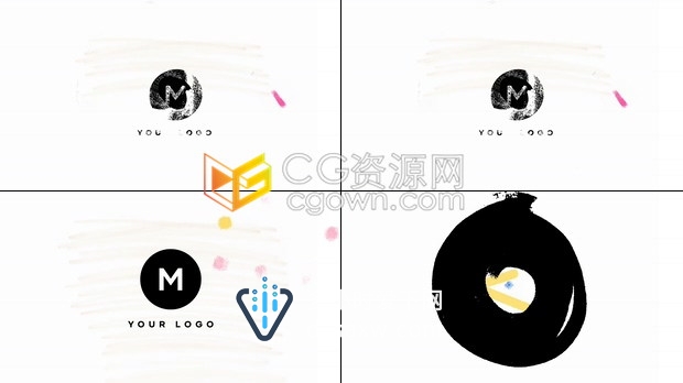 孩子教育儿童早教培训班教育宣传视频片头AE模板手绘笔刷涂鸦元素动画