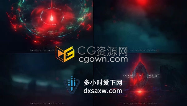 震撼能量波冲击陨石跌落演绎未来感电影标志LOGO片头-AE模板