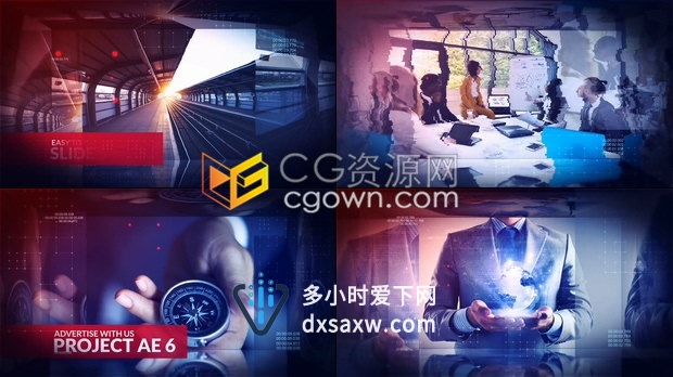 AE模板下载科技感公司宣传幻灯片展示企业介绍图文内容业务广告视频制作