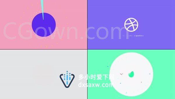 扁平化现代时尚平面标志演绎公司LOGO设计感线条MG动画-AE模板下载
