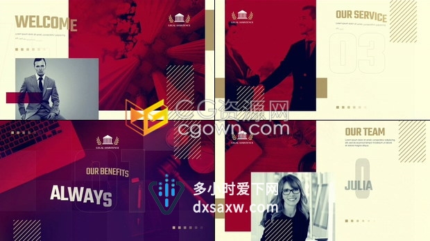 师团队合作伙伴支持部门展示法律服务律师事务所宣传片-PR预设/AE模板下载