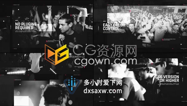 AE模板-艺人表演音乐视频派对邀请EDM音乐节夜总会DJ活动介绍宣传短处制作