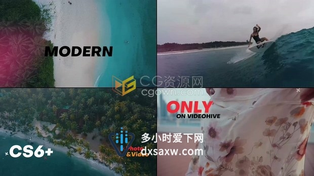Vlog宣传片头AE模板动感清爽夏日时尚旅游视频栏目节目包装制作-AE模板下载