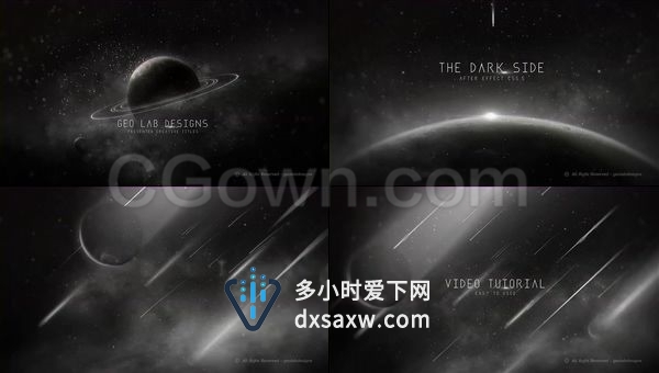 黑暗星系粒子漂浮冲击耀斑展示标题预告片-AE模板下载