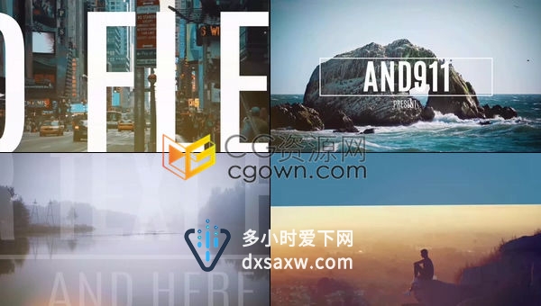 旅行宣传片生产演示图文幻灯片时尚动态开场视频模板-AE模板下载