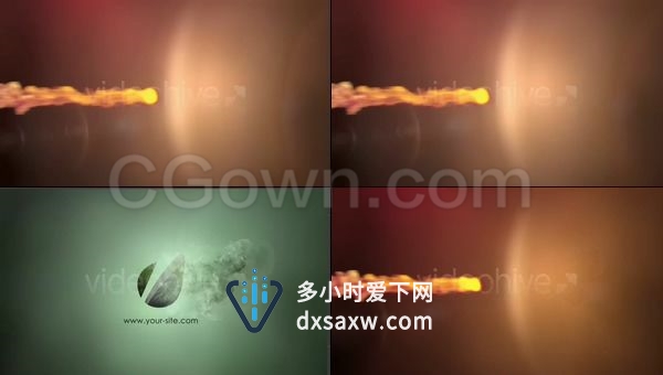 抽象唯美流星火焰粒子演绎烟雾LOGO动画多彩标志揭秘-AE模板下载