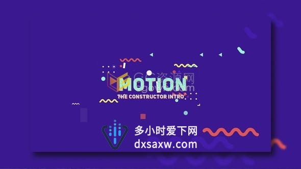 卡通2D图形元素动画效果LOGO文字标题视频片头效果制作-AE模板