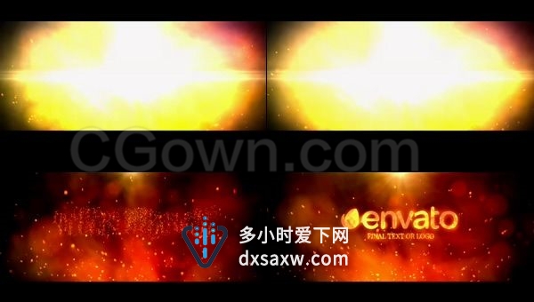 超燃火花粒子标题片头电影预告片产品宣传介绍视频-AE模板下载