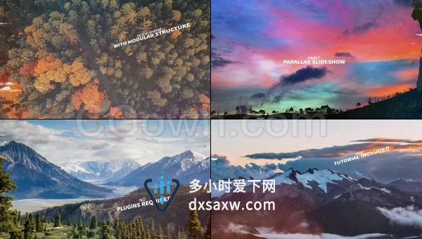 漂亮作品绘画视差幻灯片制作演示特别活动卷轴展示-AE模板下载