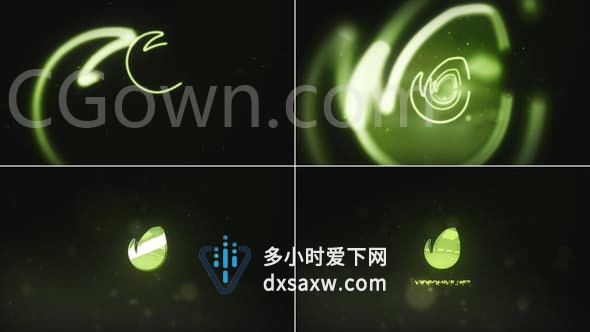 3D彩色飞行隧道标志揭示空间感反射光LOGO笔触效果-AE模板下载