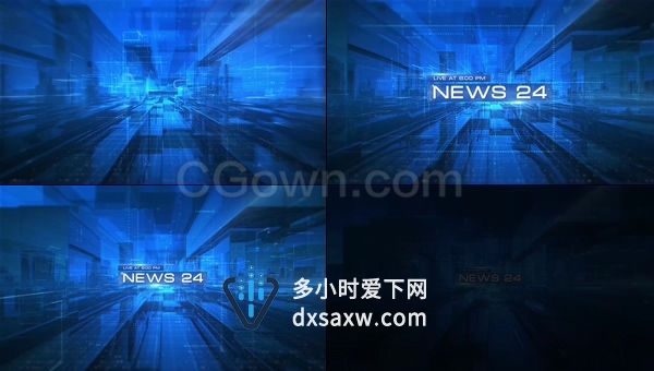 3D科技新闻广播设计科学栏目企业演示电视包装-AE模板下载