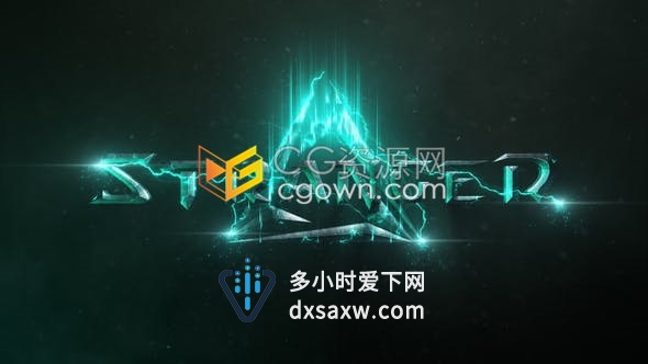 火花粒子能量闪电闪烁演绎金属LOGO动画电影标志开场视频片头-AE模板下载