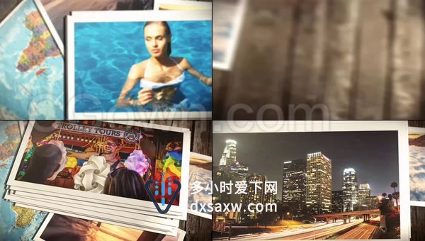 婚礼度假旅游摄影作品家庭回忆明信片图片库-AE模板下载