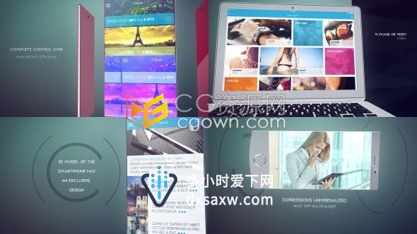 手机App应用程序演示平板电脑电子产品商店视频网站广告宣传片-AE模板下载