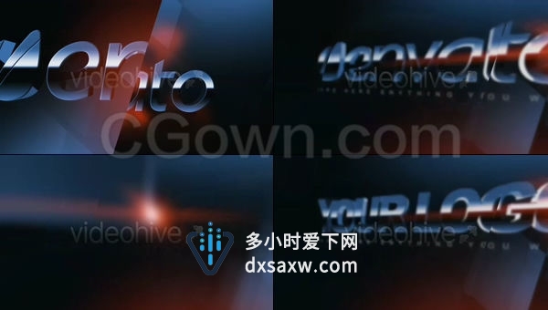 企业LOGO公司品牌标识玻璃反射质感清晰流畅线条标志演示动画-AE模板下载