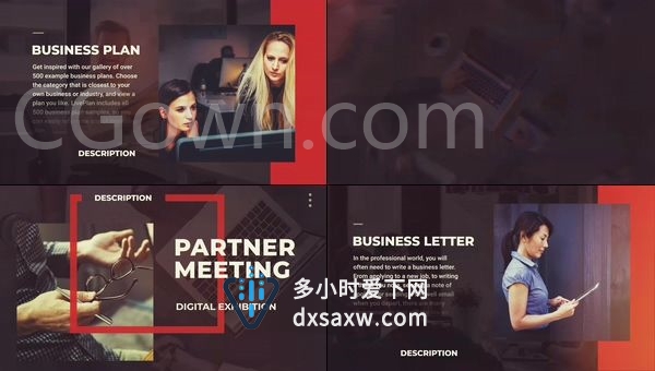 商务公司会议活动简约幻灯片产品促销服务宣传演示包装片头-AE模板免费下载