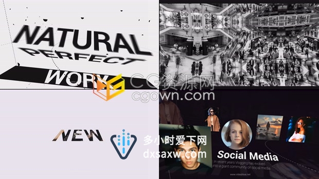 4K跺脚节奏透视效果无色彩灰白色调及彩色效果双版本vlog开场-AE模板下载
