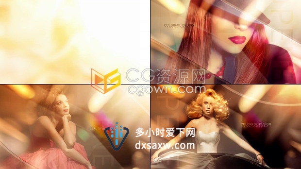 光效镜子反射展示照片人物动画幻灯片婚礼相册优雅公司介绍宣传-AE模板下载