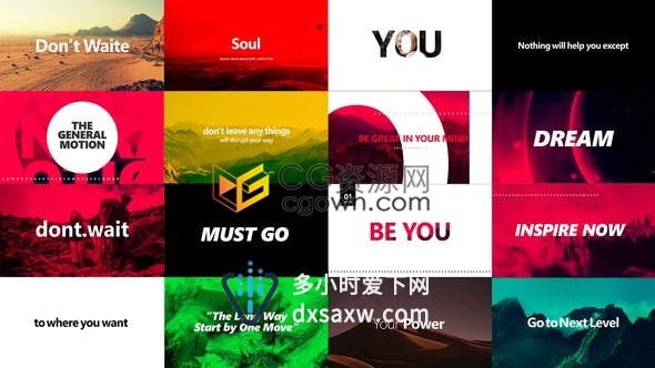 大标题蒙版效果图文快闪开场动画跺脚节奏视频宣传片头制作-AE模板下载