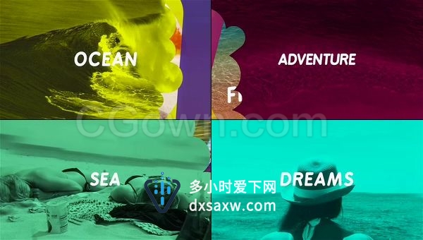 色彩明亮视差冒险幻灯片旅行活动宣传时尚电视节目开场视频-AE模板下载