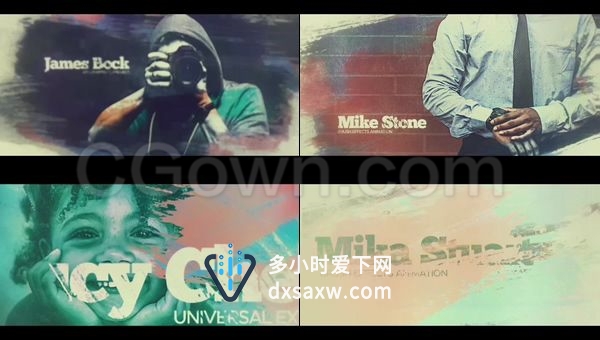 复古美丽笔刷动态标题序列宣传片展示商务开幕纪录片照片-AE模板下载