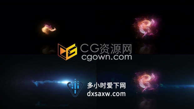 4K简短酷炫魔法发光烟雾粒子标志LOGO动画-AE模板下载