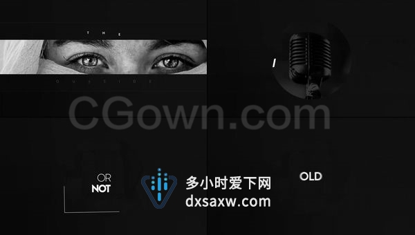 时尚动感快节奏打印黑白文字标题字幕-AE模板下载