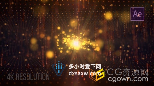透视感镜头延伸奢华发光粒子抽象背景元素动画-AE模板