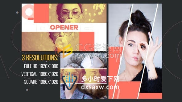 时尚流行动感快闪图文介绍开场视频宣传包括手机竖屏幕效果-AE模板下载
