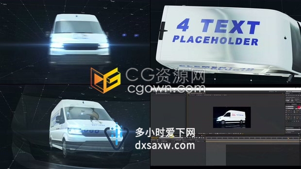 三维货车展示物流快递送货服务宣传动画-AE模板下载