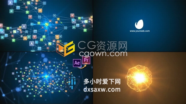 社交网络互联网媒体云企业标志缩略图图标LOGO动画-PR预设/AE模板