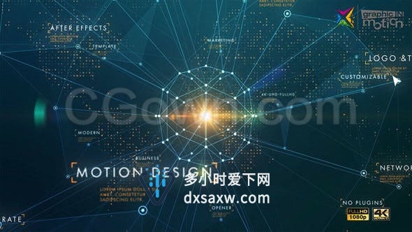 现代高科技复杂数码开场HUD元素商业演示5G时代宣传视频-AE模板下载