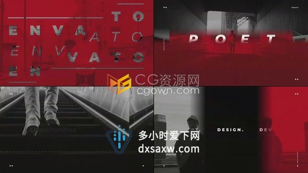 AE模板下载制作动感时尚文字动画快速节奏简介视频宣传片头效果